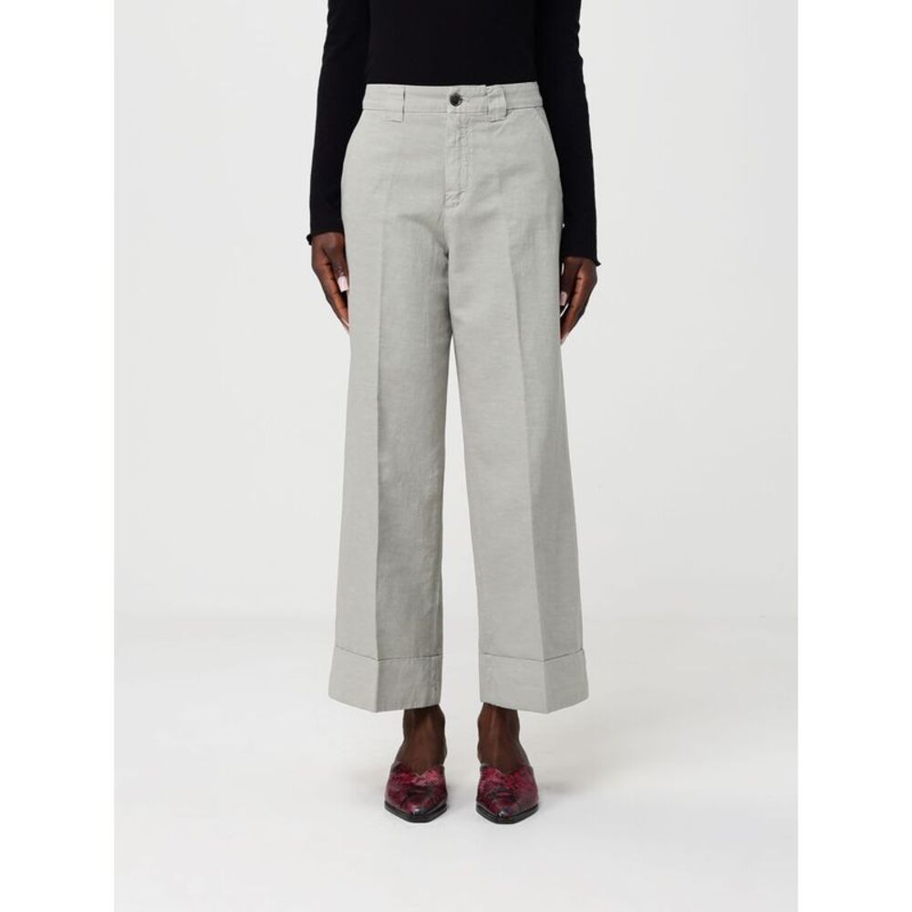 Mason's Women Cotton And Linen Blend Wide Leg Trousers Mason's